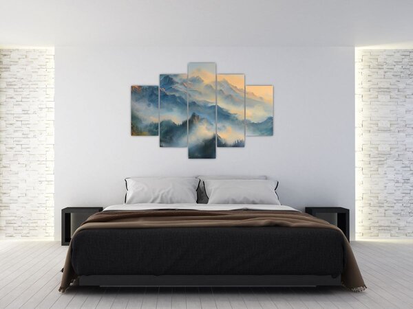 Slika - Naslikan planinski pejzaž (150x105 cm)
