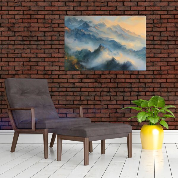 Slika - Naslikan planinski pejzaž (90x60 cm)