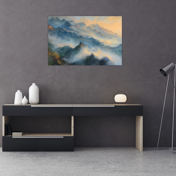 Slika - Naslikan planinski pejzaž (90x60 cm)
