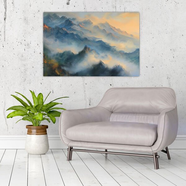 Slika - Naslikan planinski pejzaž (90x60 cm)