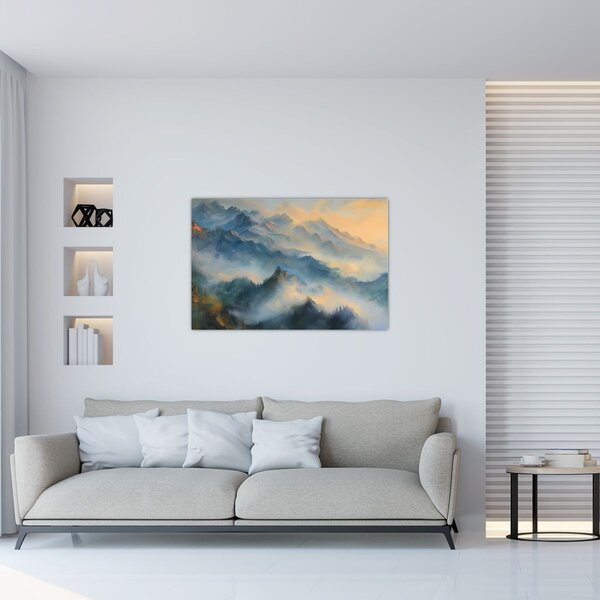 Slika - Naslikan planinski pejzaž (90x60 cm)