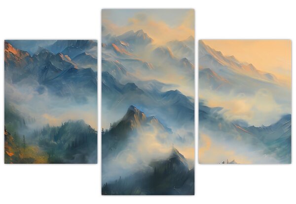 Slika - Naslikan planinski pejzaž (90x60 cm)