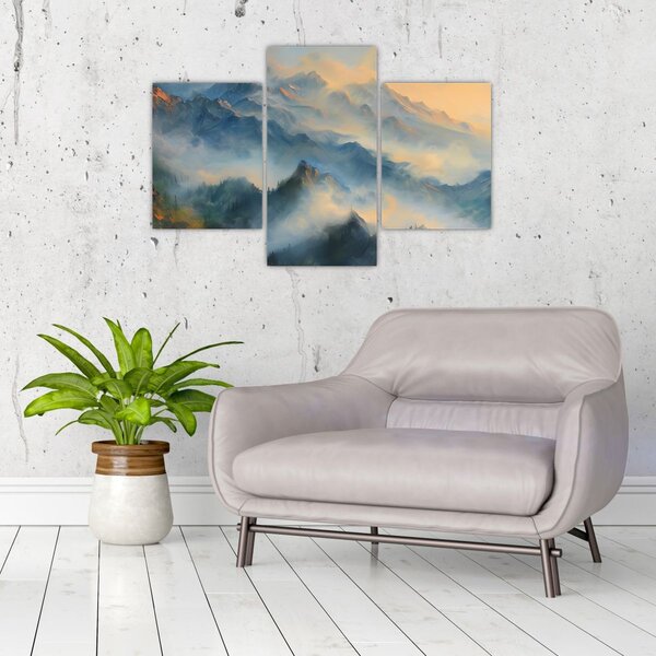 Slika - Naslikan planinski pejzaž (90x60 cm)