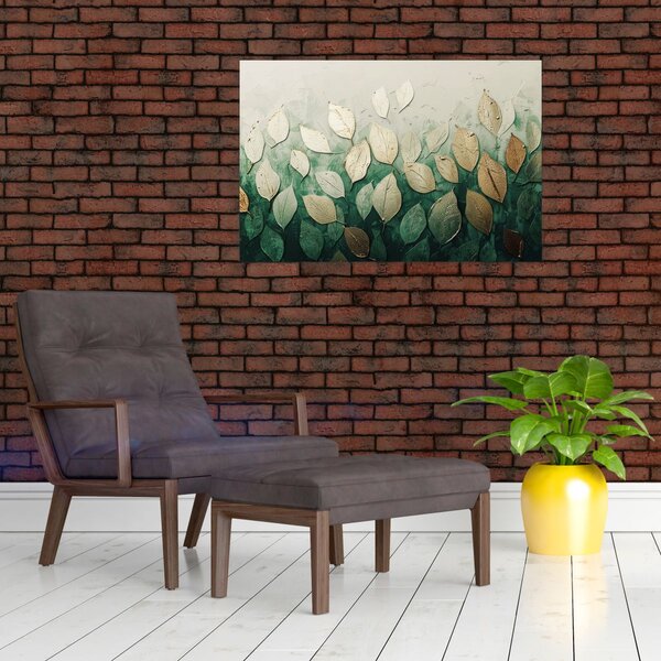 Slika - Zlatno-zeleno lišće (90x60 cm)