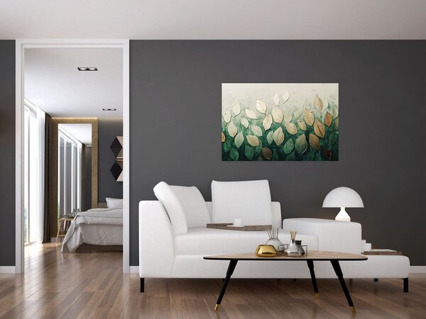 Slika - Zlatno-zeleno lišće (90x60 cm)