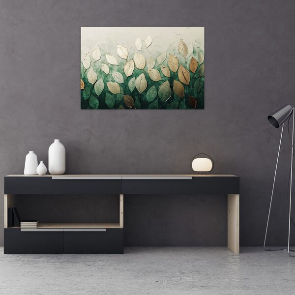 Slika - Zlatno-zeleno lišće (90x60 cm)