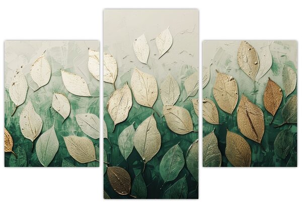 Slika - Zlatno-zeleno lišće (90x60 cm)