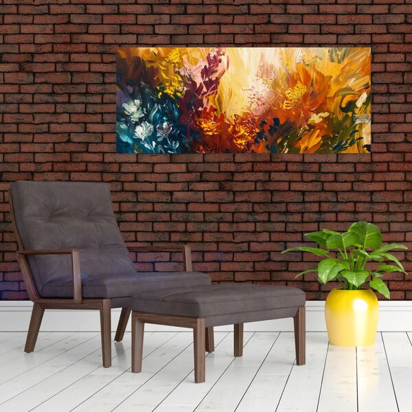 Slika - Apstraktna slika cvijeća (120x50 cm)