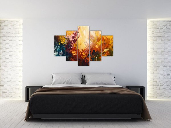 Slika - Apstraktna slika cvijeća (150x105 cm)