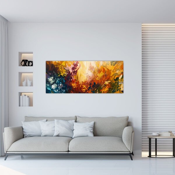 Slika - Apstraktna slika cvijeća (120x50 cm)