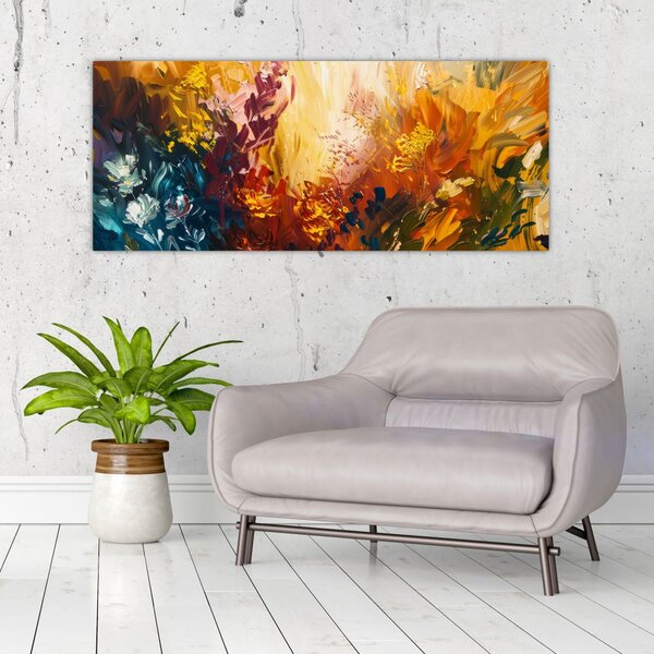 Slika - Apstraktna slika cvijeća (120x50 cm)
