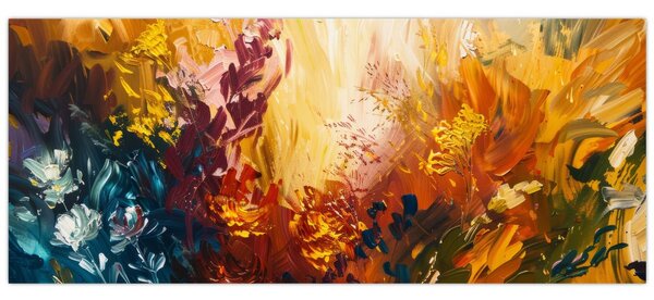 Slika - Apstraktna slika cvijeća (120x50 cm)