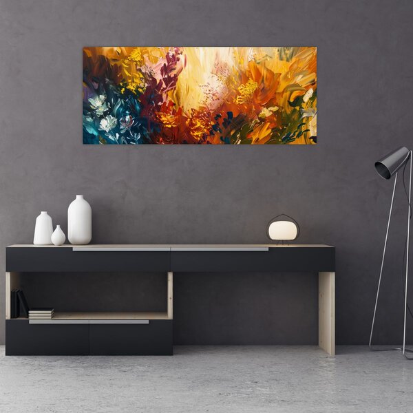 Slika - Apstraktna slika cvijeća (120x50 cm)