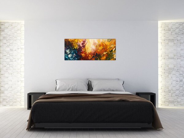 Slika - Apstraktna slika cvijeća (120x50 cm)