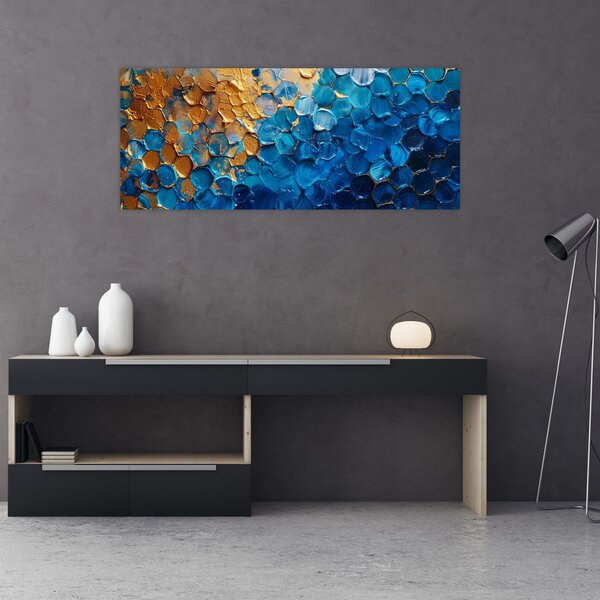 Slika - Plavo-zlatna slika (120x50 cm)