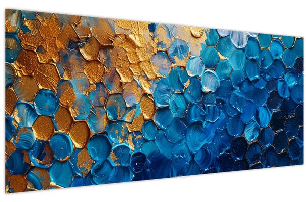 Slika - Plavo-zlatna slika (120x50 cm)
