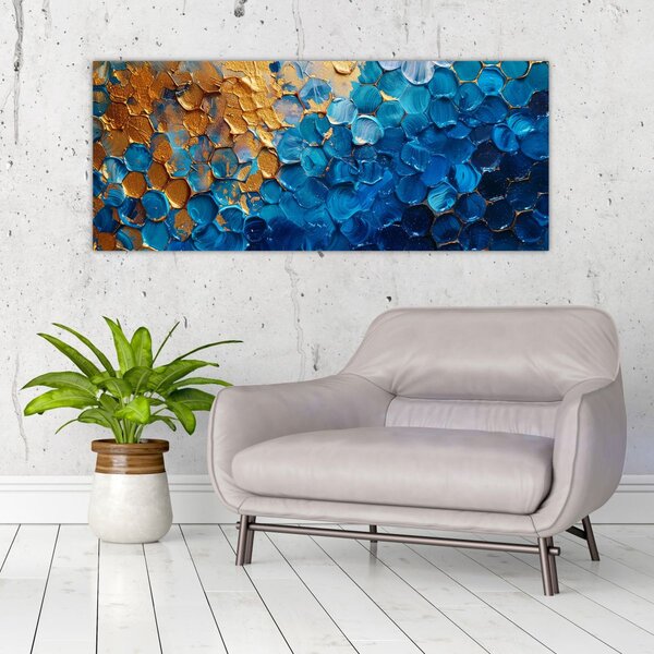 Slika - Plavo-zlatna slika (120x50 cm)