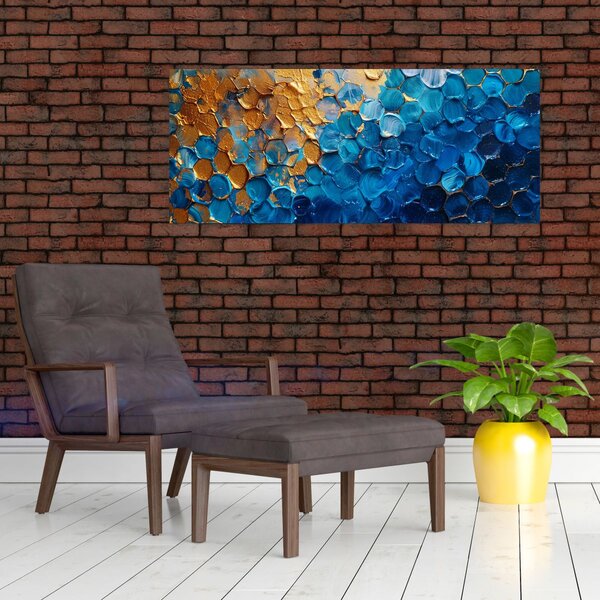 Slika - Plavo-zlatna slika (120x50 cm)