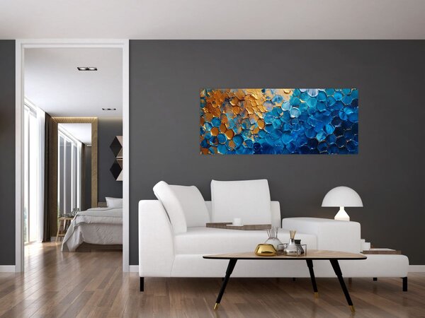 Slika - Plavo-zlatna slika (120x50 cm)