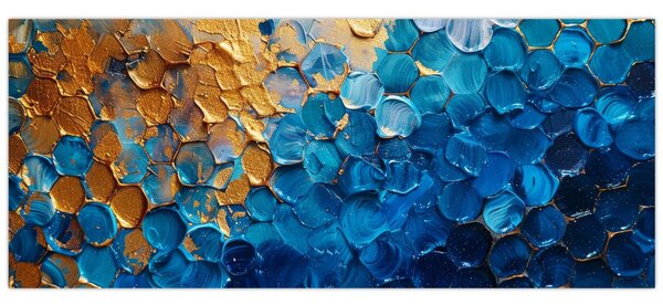 Slika - Plavo-zlatna slika (120x50 cm)