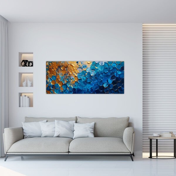 Slika - Plavo-zlatna slika (120x50 cm)