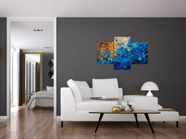 Slika - Plavo-zlatna slika (90x60 cm)