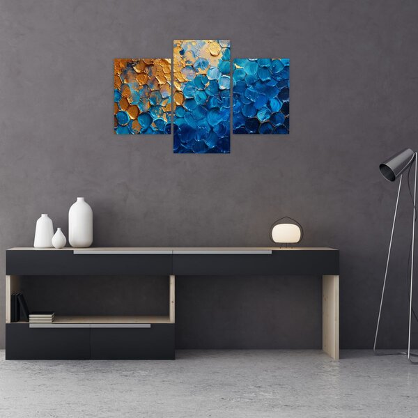 Slika - Plavo-zlatna slika (90x60 cm)