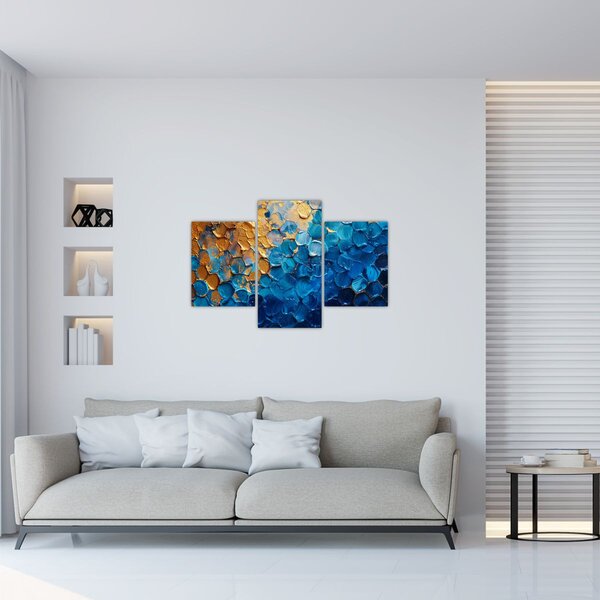 Slika - Plavo-zlatna slika (90x60 cm)