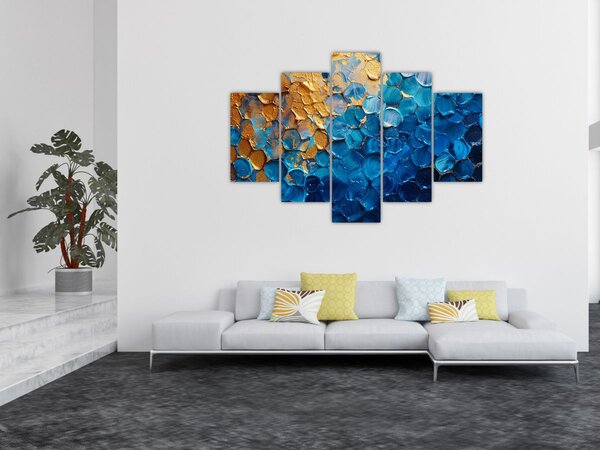 Slika - Plavo-zlatna slika (150x105 cm)