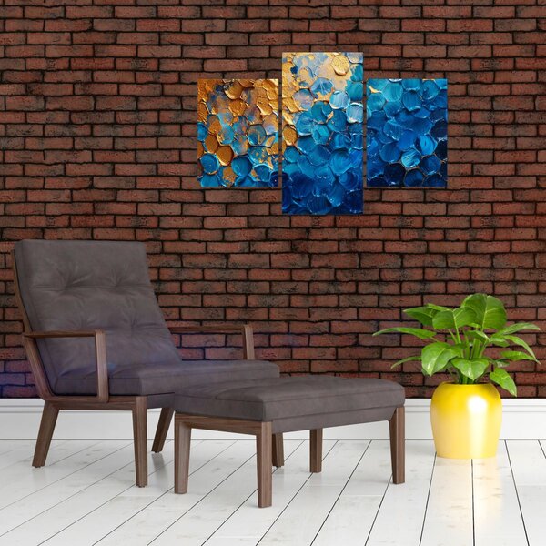 Slika - Plavo-zlatna slika (90x60 cm)