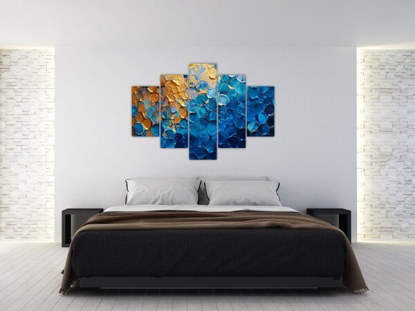 Slika - Plavo-zlatna slika (150x105 cm)
