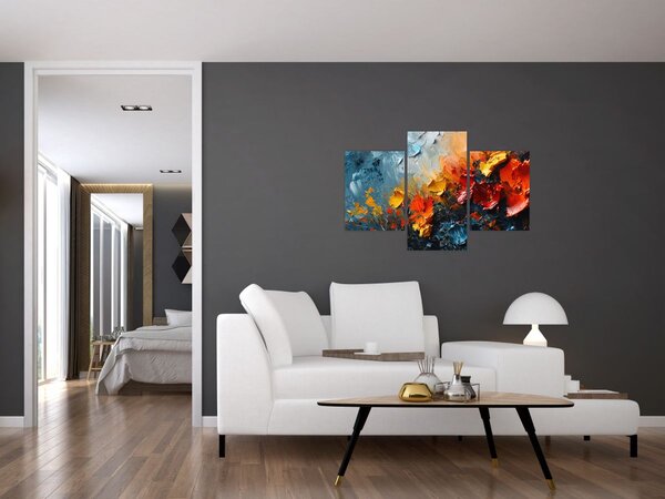 Slika - Apstraktna slika cvijeća III. (90x60 cm)