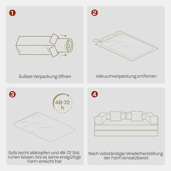 Sklopiva sofa na pod 207x106x68cm - Bež