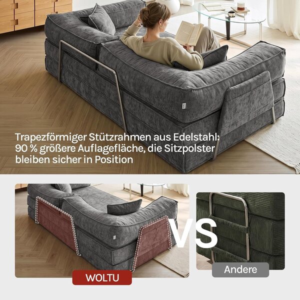 Sklopiva sofa na pod 207x106x68cm - Bež