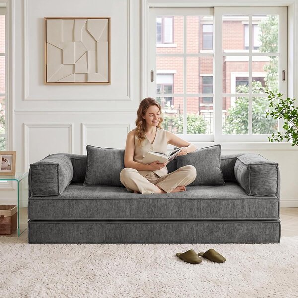 Sklopiva sofa na pod 207x106x68cm - Bež