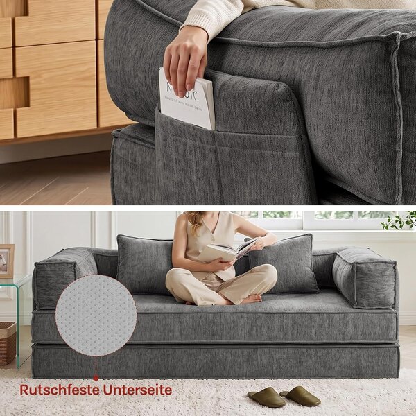 Sklopiva sofa na pod 207x106x68cm - Bež