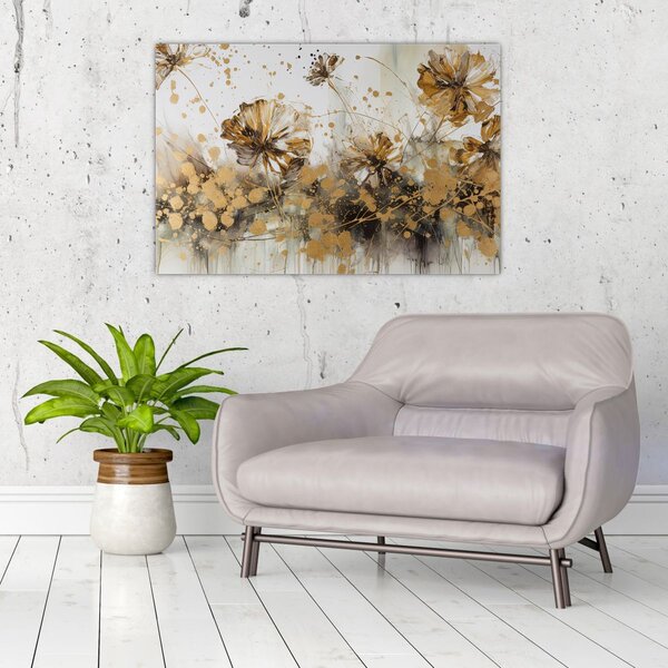 Slika - Apstraktna cvjetna slika (90x60 cm)