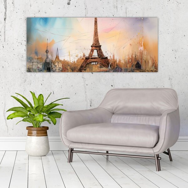 Slika - Slikanje Eiffelovog tornja (120x50 cm)