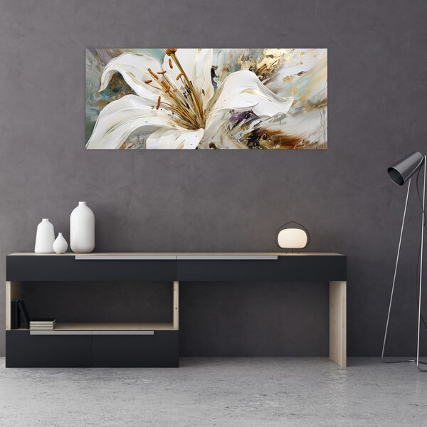 Slika - Apstrakcija s ljiljanom (120x50 cm)