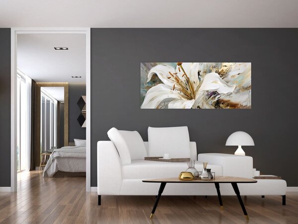Slika - Apstrakcija s ljiljanom (120x50 cm)