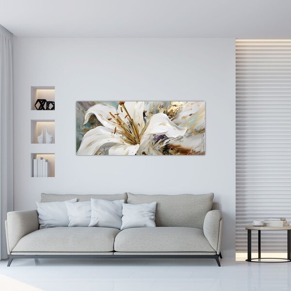 Slika - Apstrakcija s ljiljanom (120x50 cm)
