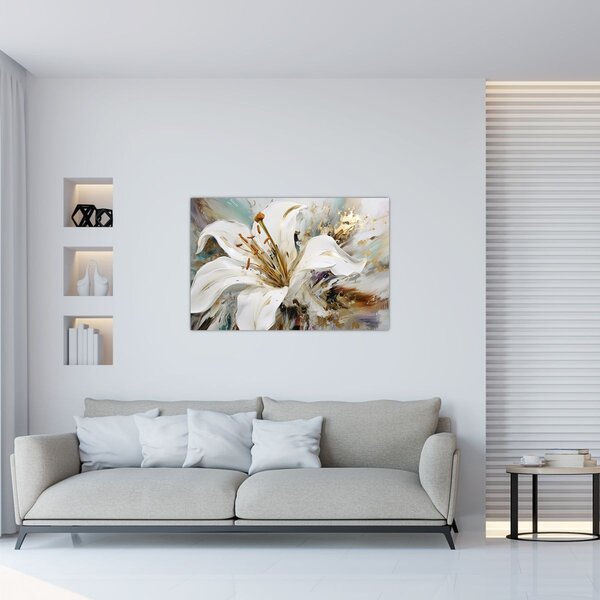 Slika - Apstrakcija s ljiljanom (90x60 cm)