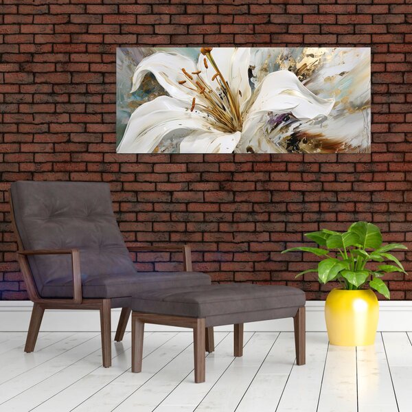 Slika - Apstrakcija s ljiljanom (120x50 cm)