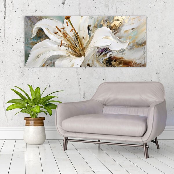 Slika - Apstrakcija s ljiljanom (120x50 cm)