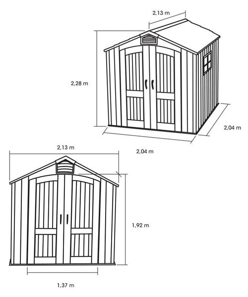 Lifetime - Plastična vrtna kućica Stella - 4 16 m2 (213x213x228 cm) | BRANDED IN THE USA