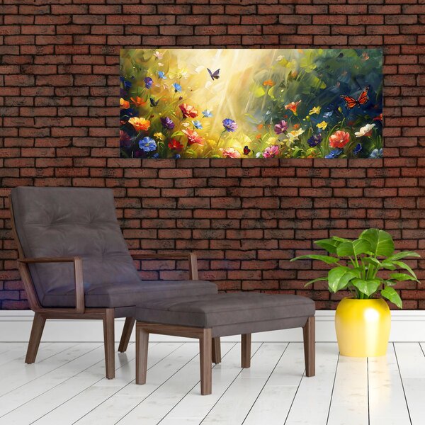 Slika - Proljetna cvjetna livada, slika (120x50 cm)