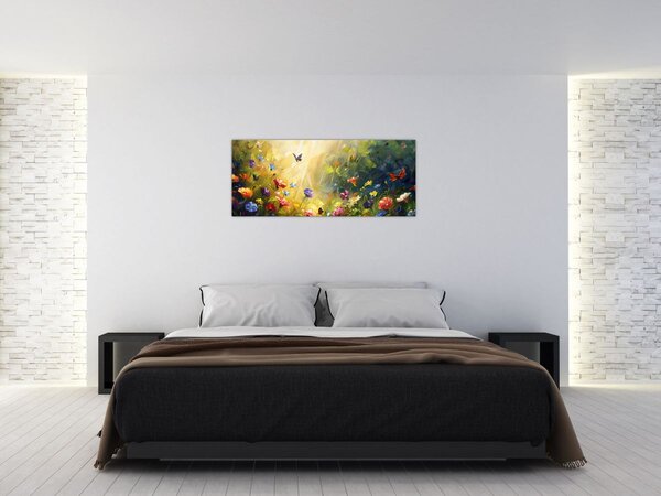 Slika - Proljetna cvjetna livada, slika (120x50 cm)