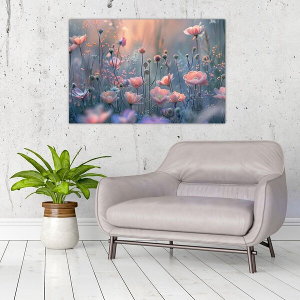 Slika - Cvijeće u pastelnim bojama (90x60 cm)