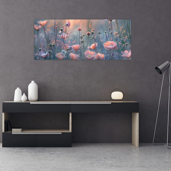 Slika - Cvijeće u pastelnim bojama (120x50 cm)