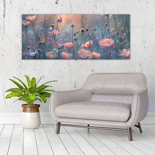 Slika - Cvijeće u pastelnim bojama (120x50 cm)